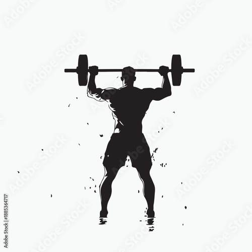 silhouette of a man lifting weights