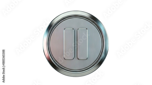 Metallic Pause Button Icon