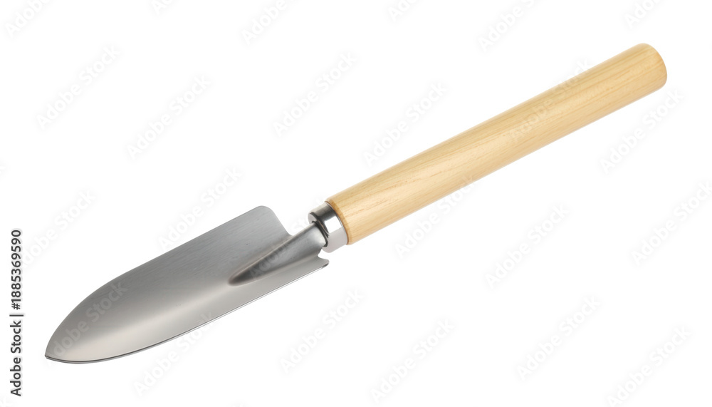 Fototapeta premium Garden Hand Trowel with Wooden Handle Isolated on Transparent Background