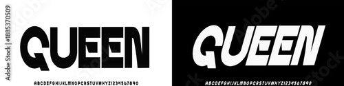 Queen font, modern lowercase bold sporty display font with rounded shapes, perfect for athletic branding, logos, posters, and headlines.vector design