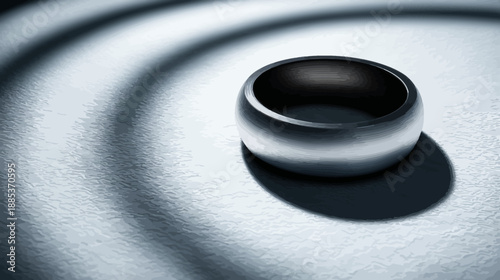 A grayscale close-up photograph of a cylindrical object with a shadow, set on a textured surface