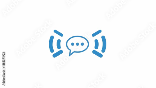 Blue chat speech bubble icon.