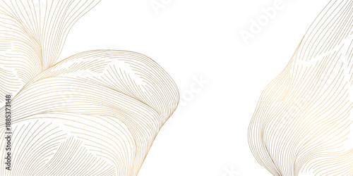 Luxury abstract gold wave pattern, elegant line art background. Premium Japanese vector design, flowing curves, luxury graphic, organic shapes, soft textures, poster, frame, wallpaper