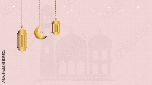 Hanging lantern animation inspired by Islamic and Ramadan celebrations. Soft moving lantern decorations suitable for Eid Mubarak greetings religious events festive backgrounds social media 