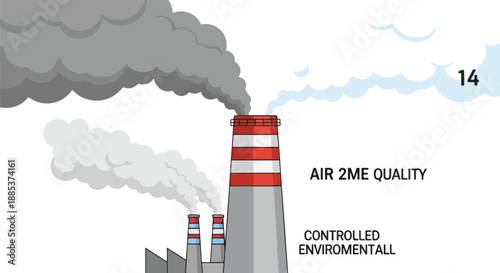 Industrial pollution affects air quality near smokestacks in environment