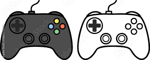 Video Game Controller Gamepad Flat and Outline Icon