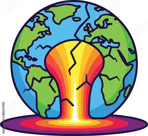 Earth explodes in a massive volcanic eruption globally