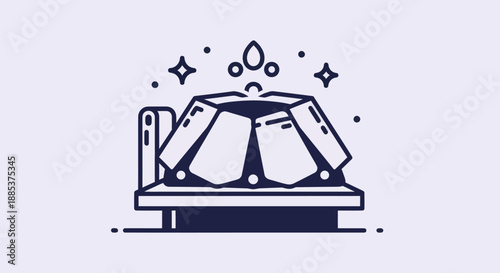 Abstract geometric fountain illustration