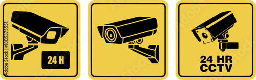 24 Hour CCTV Security Camera Surveillance Warning Sign Set