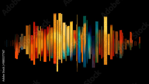 Sound frequency bars in abstract style