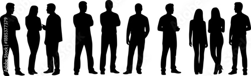 collection of silhouettes of people men and women