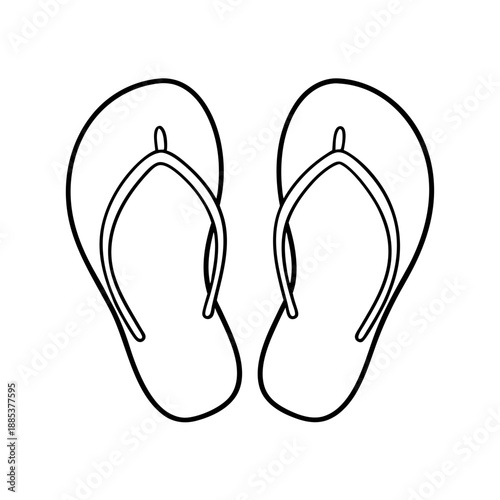Flip-flops outline design for summer and beach activities  