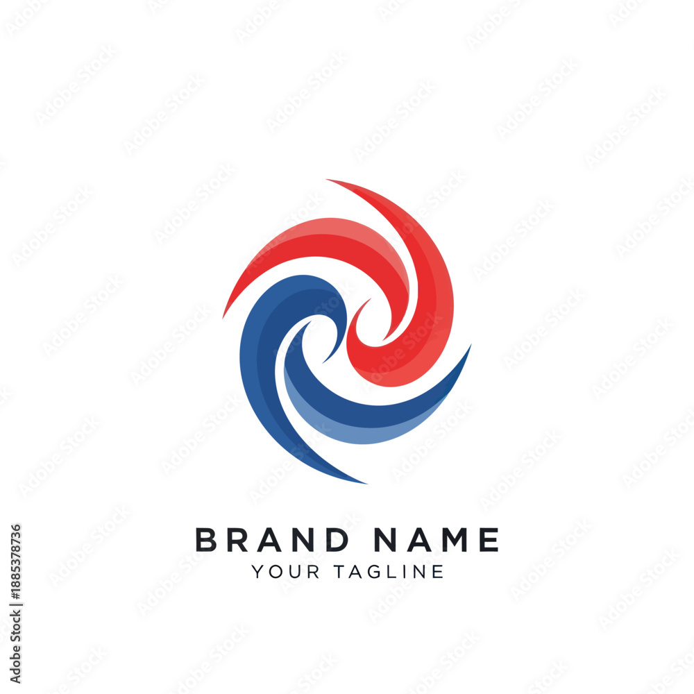 Fototapeta premium Red Blue Swirl Logo Design Element.
