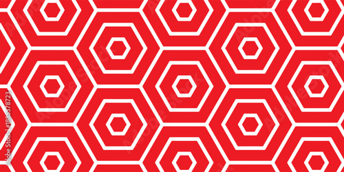 red geometric hexagon pattern with white outlines creating a seamless, repeating background ideal for modern design, wallpaper, textiles, and digital graphics.