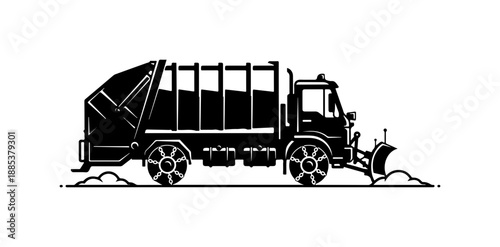 Snowplow truck, winter vehicle, snow removal, truck icon