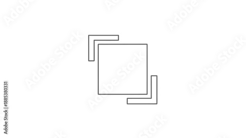 Outline of a square overlapping two Lshaped corner brackets