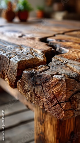 Wallpaper Mural Aged oak wood surface with distinctive grain patterns and deep natural grooves. The intricate texture of the wood adds a sense of depth and character to this close-up shot. Torontodigital.ca