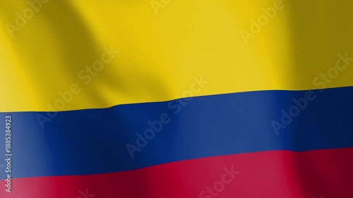 Flag of Colombia animated background. Symbol of the Colombian nation and the culture. Waving flag in the wind footage. The sign is also called El Tricolor Nacional.