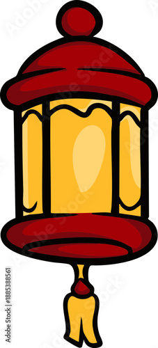 Vibrant illustration of a traditional Chinese lucky scroll, adorned with the character for fortune, symbolizing good luck and prosperity. A classic cultural symbol