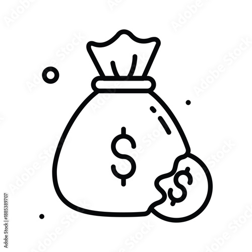 Latest line style icon of money loss, financial failure