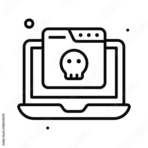 A visually appealing line icon of online blackmailing, digital threats