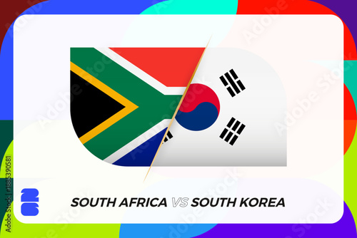 South Africa vs South Korea International Sports Tournament Icon.