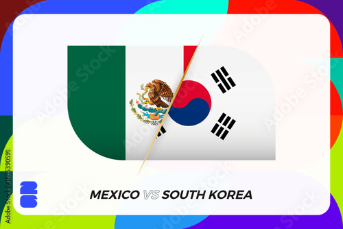 Mexico vs South Korea International Sports Tournament Icon.