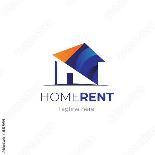 Modern Geometric House Logo for Real Estate and Home Rentals