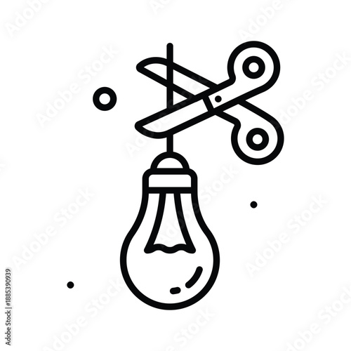 Carefully crafted amazing power cutdown icon in line style