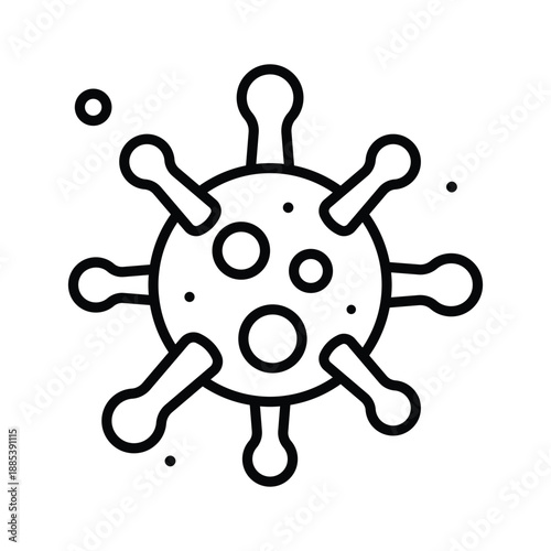 Latest line icon of virus, infectious disease spread, public health risks