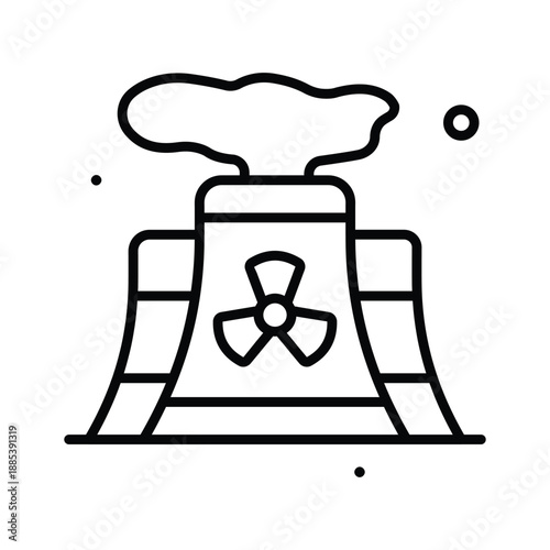 A customizable line icon of nuclear pollution, toxic emissions