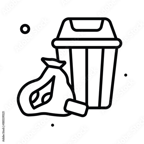 An editable line icon of garbage pollution, ready to use vector