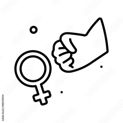 A visually appealing line style icon of domestic violence