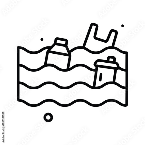 Ready to use line icon of water pollution, premium vector