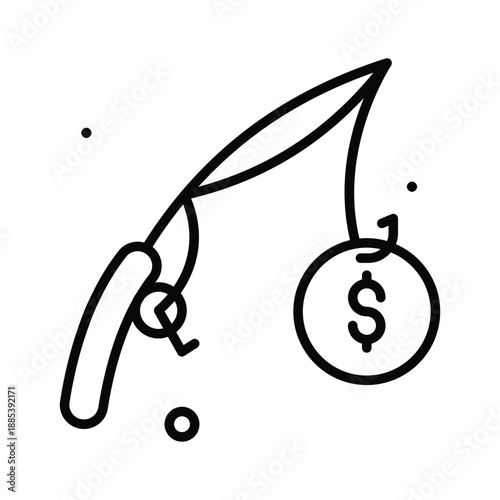 Get your hold on this amazing line icon of money scam, financial fraud