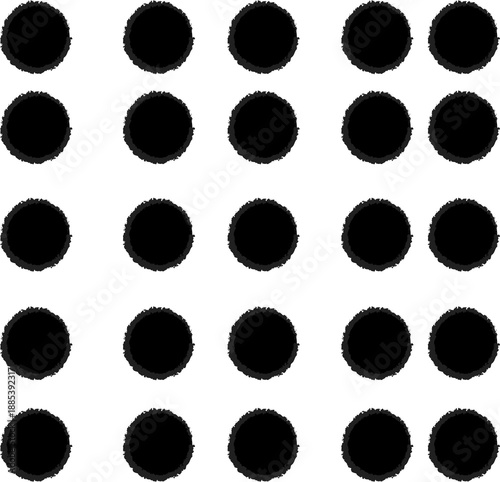 Set of vector textured circles. Collection of round paint brush strokes. Grungy black circle. Paintbrush line. vector illustration .