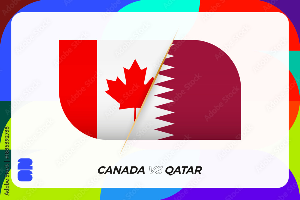 Obraz premium Canada vs Qatar International Sports Tournament Icon.