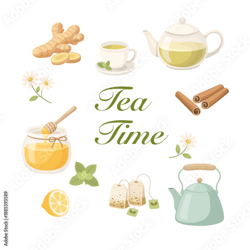Tea Time Herbal Drink Elements Set
