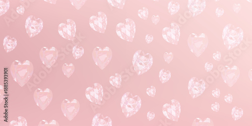 Soft Pink Hearts Pattern Background.