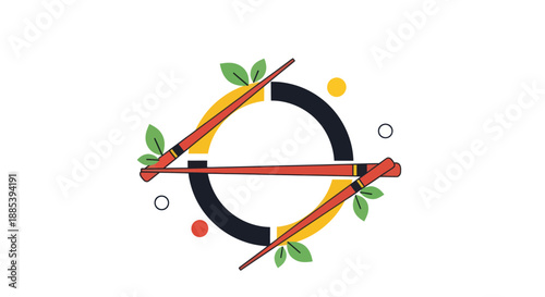 Abstract graphic with red chopsticks