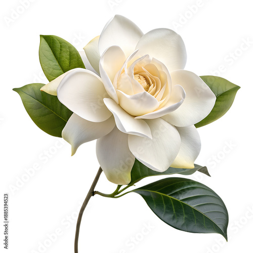 single gardenia flower isolated on transparent background PNG