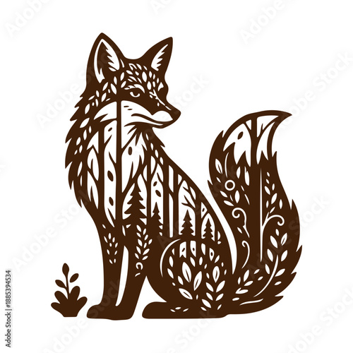 Fox icon silhouette isolated vector images of wild animals. Minimalist fox standing silhouette icon for logo and branding .Red fox silhouette set for wildlife and nature projects