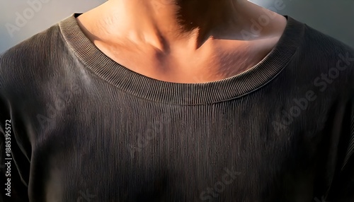 Photorealistic t-shirt mockup close up fabric texture detail, suitable for branding, advertising, and presentation use