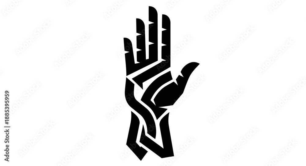 Fototapeta premium Abstract hand gesture symbol isolated