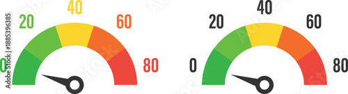 Colorful gauge speedometer vector illustration