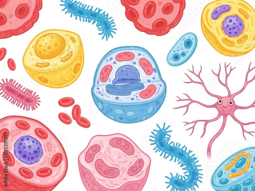 Eight emoticon expressions of a young girl with orange hair and pink skirt