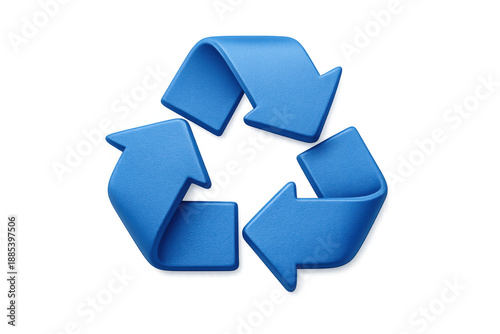 Free Download Blue 3d recycling symbol with three arrows forming a triangle, illustrating concepts of reuse, reduce and environmental conservation - GFXLoad