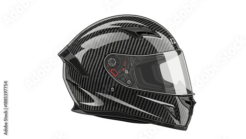 Wallpaper Mural Stylized illustration of a fullface motorcycle helmet with carbon fiber pattern Torontodigital.ca