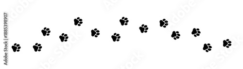 Dog or cat footprint icon in black silhouette