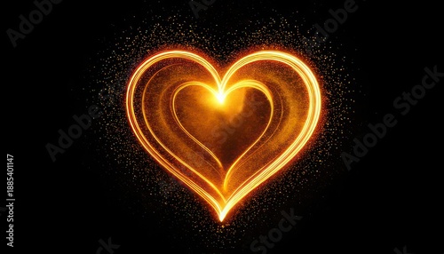 Glowing Heart - A Symbol of Love and Warmth in Darkness.